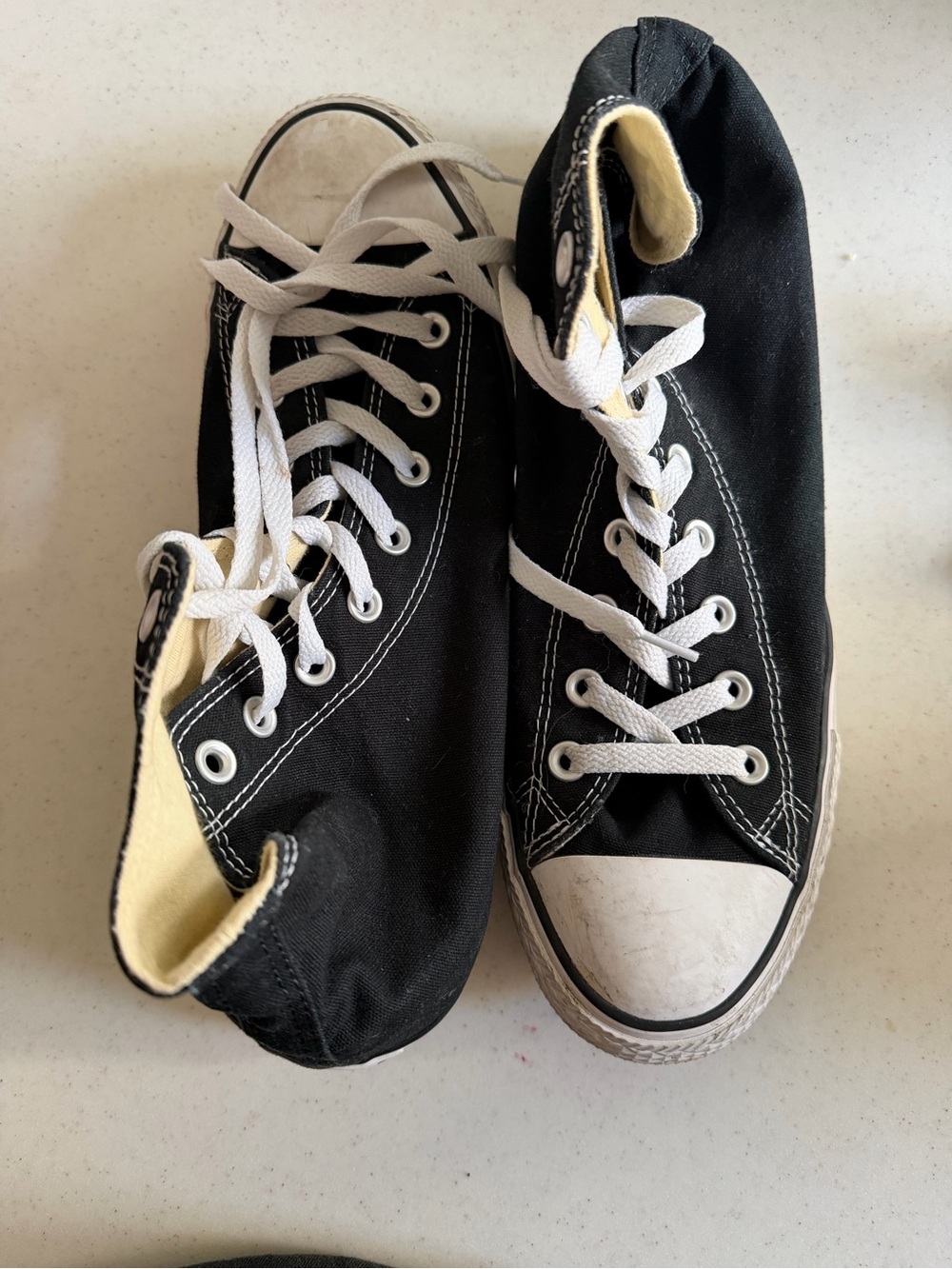 Converse Black Canvas High-Top Sneakers with White Accents